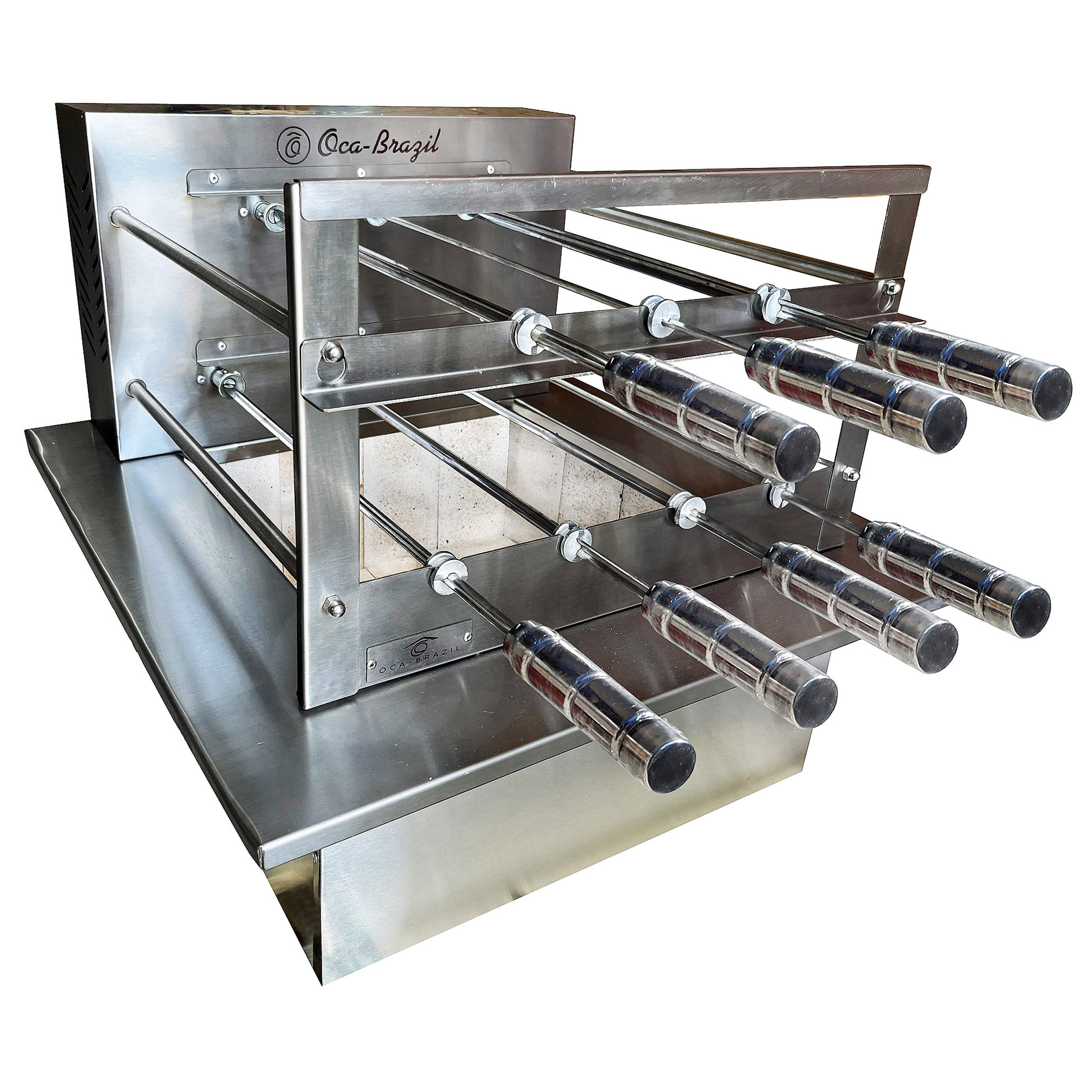 Brazilian Charcoal Grill with Firebox - 7 Skewers 